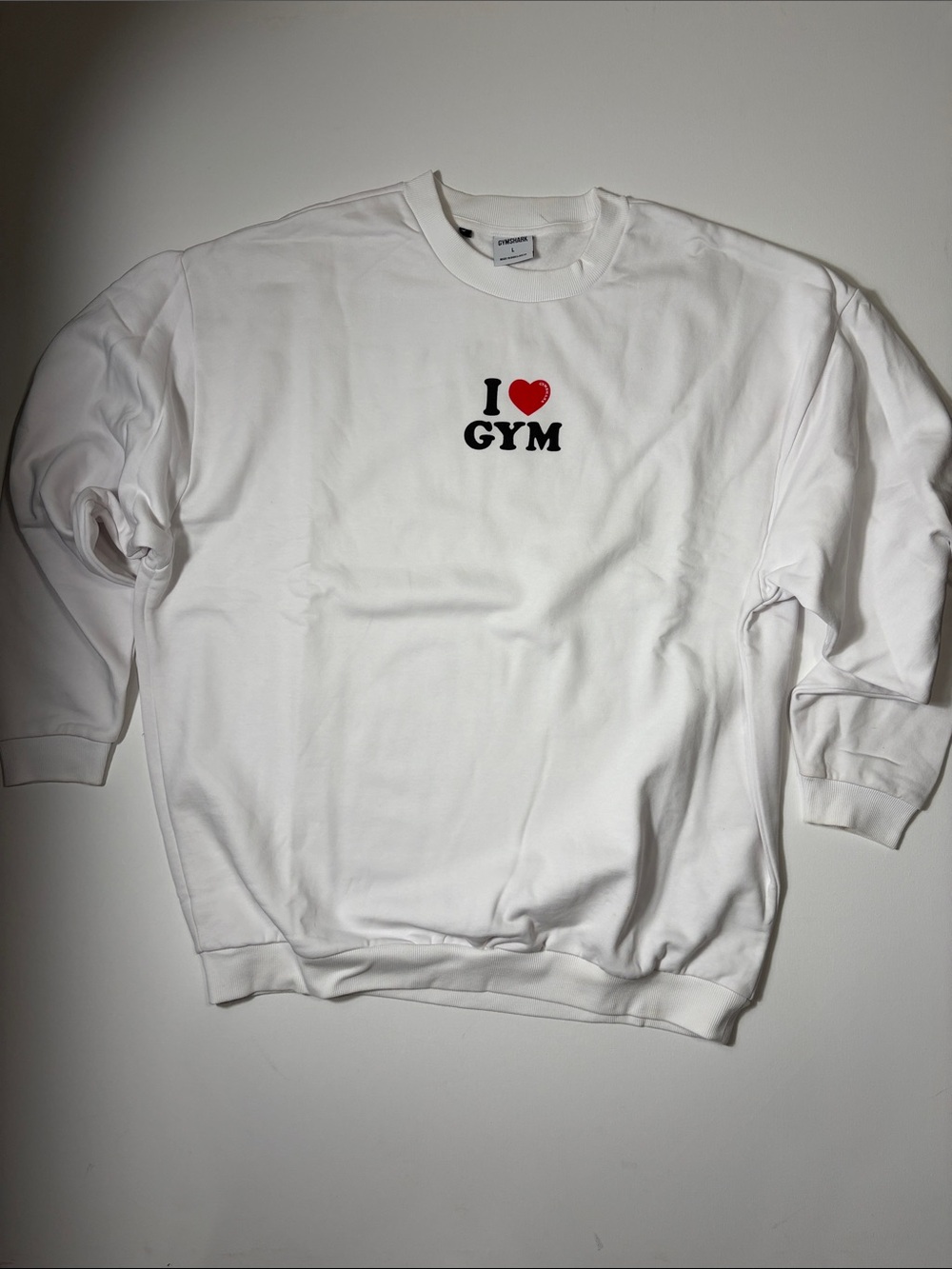 White "I ♥ GYM" Crewneck Sweatshirt